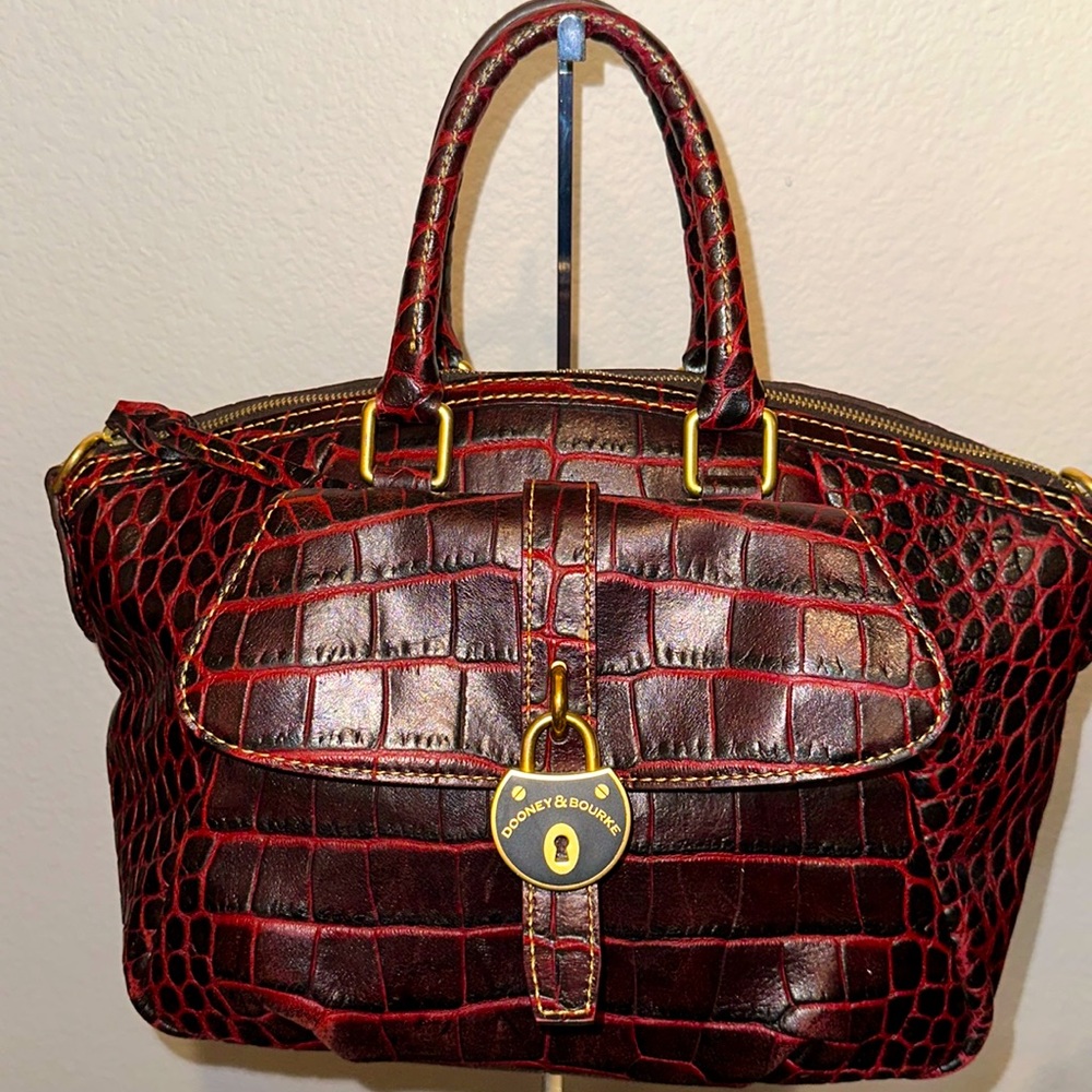 Dooney & Bourke Campbell Croco Embossed Leather Satchel
